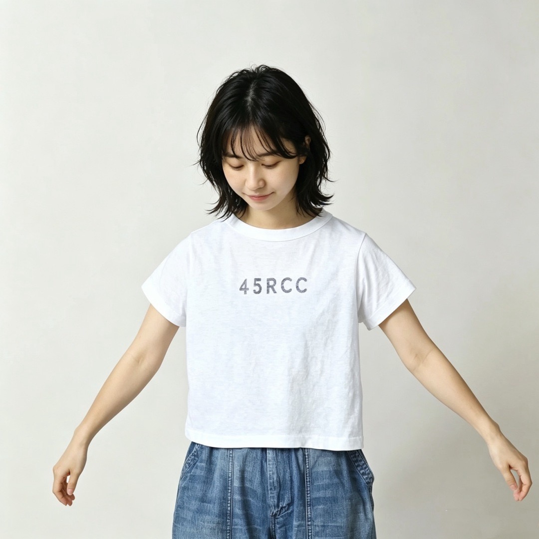 45R-cc Letter Print Short Slim M Short Sleeve T